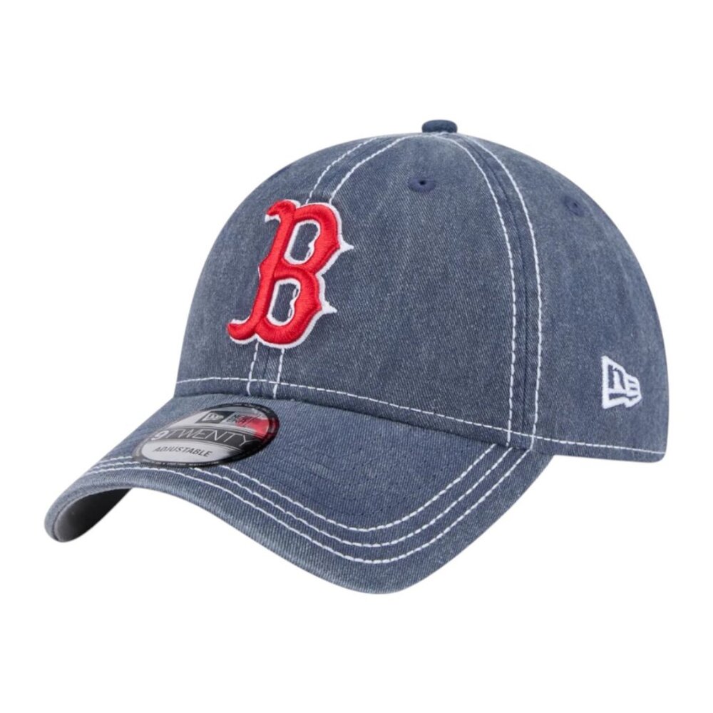New Era Boston Red Sox Washed Contrast 9TWENTY Adjustable Strapback Hat Cap Blue - Picture 3 of 7